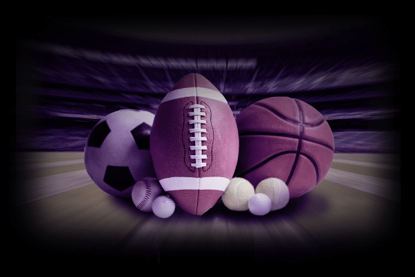 Image of football, American football, baseball, tennis balls, golf balls and basketball